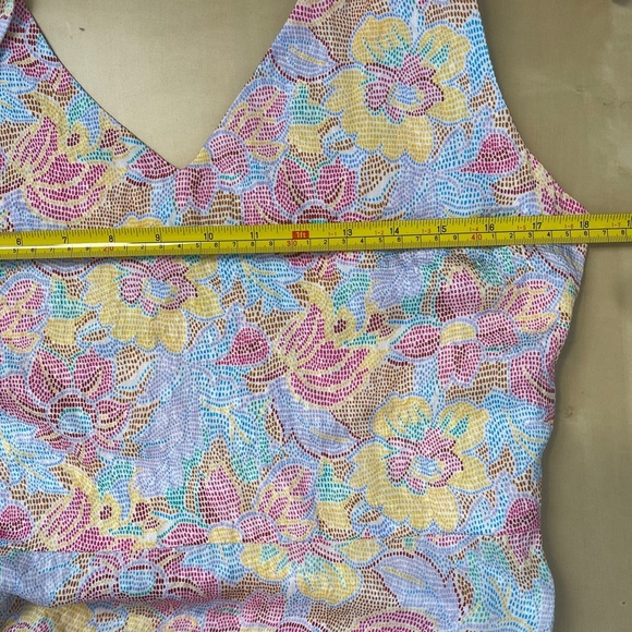 Warm Georgia Silk Floral Jacquard Midi Dress Size Large Cocktail Spring Romantic - Picture 6 of 13